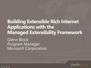 Building Extensible Rich Internet Applications with the Managed Extensibility Framework