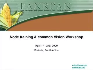 Node training &amp; common Vision Workshop
