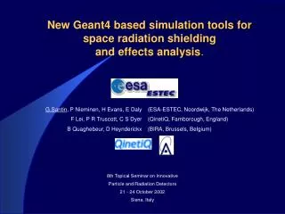 New Geant4 based simulation tools for space radiation shielding and effects analysis .