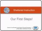 Sheltered Instruction - slide 1