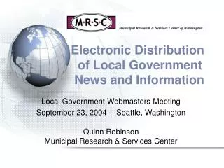 Electronic Distribution of Local Government News and Information