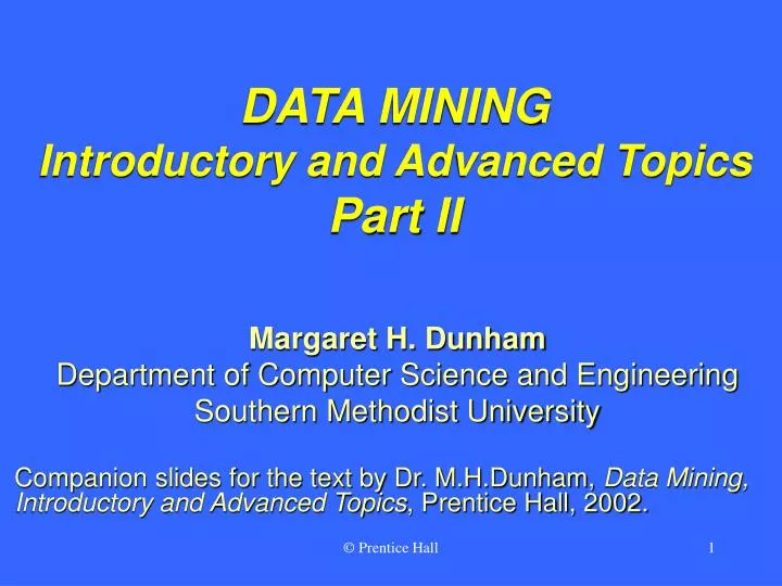 data mining introductory and advanced topics part ii