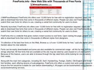 FreeFonts.info - New Web Site with Thousands of Free Fonts