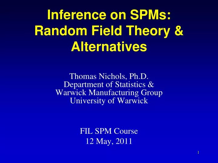 inference on spms random field theory alternatives