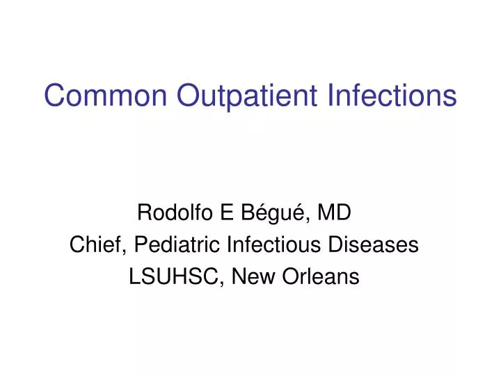 common outpatient infections