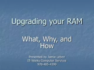 Upgrading your RAM