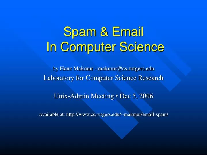 spam email in computer science