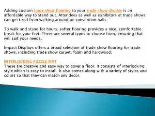 Trade show carpets -To start on the right foot