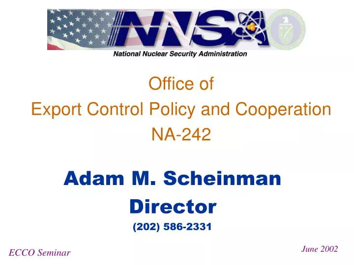 office of export control policy and cooperation na 242