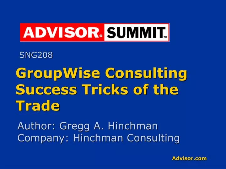 groupwise consulting success tricks of the trade
