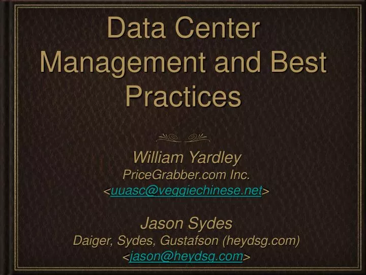data center management and best practices