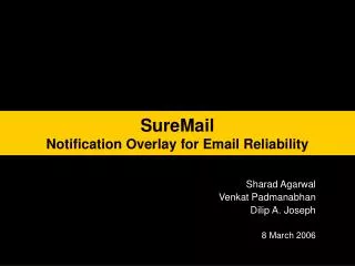 SureMail Notification Overlay for Email Reliability