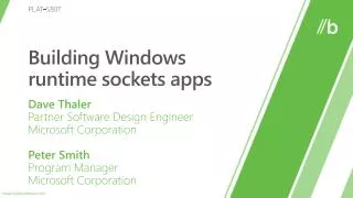 Building Windows runtime sockets apps