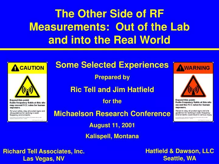 the other side of rf measurements out of the lab and into the real world