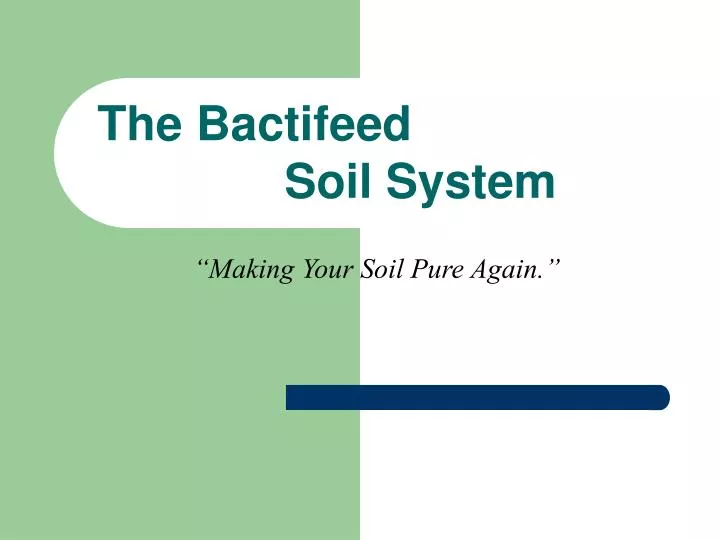 making your soil pure again