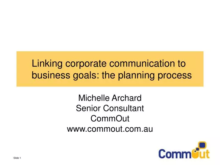linking corporate communication to business goals the planning process
