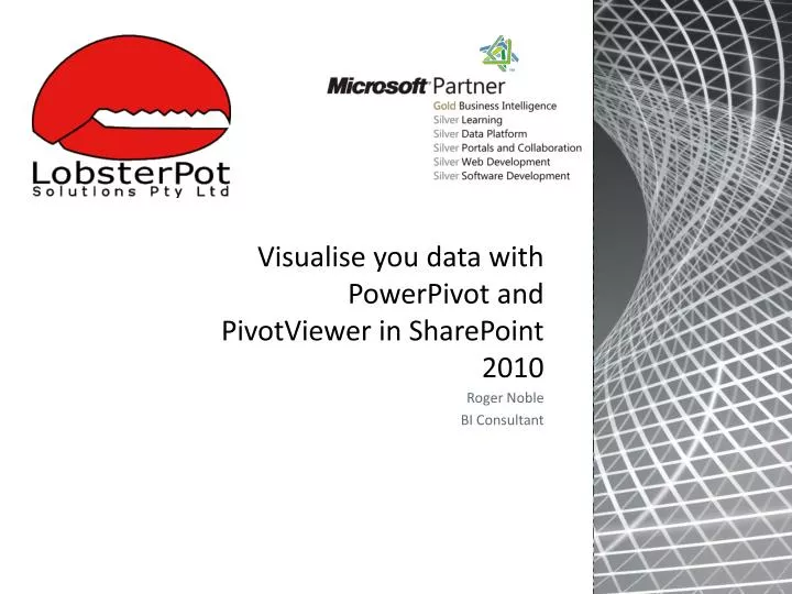 visualise you data with powerpivot and pivotviewer in sharepoint 2010
