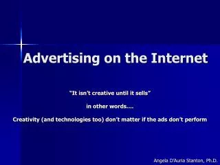 Advertising on the Internet