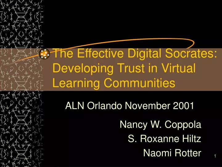 the effective digital socrates developing trust in virtual learning communities