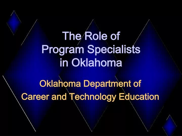 the role of program specialists in oklahoma