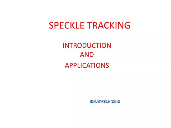 speckle tracking