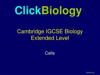 Cambridge IGCSE Biology Extended Level