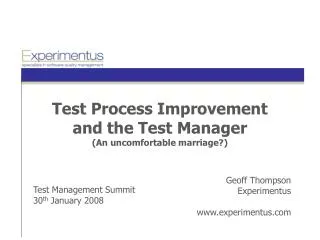 Test Process Improvement and the Test Manager (An uncomfortable marriage?)