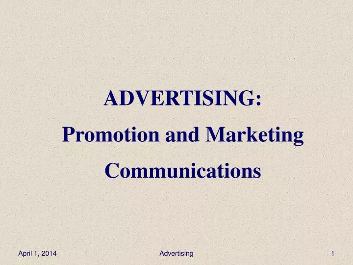advertising promotion and marketing communications