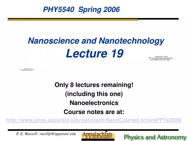 nanoscience and nanotechnology lecture 19