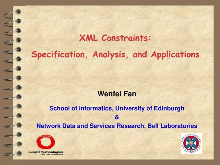 xml constraints specification analysis and applications