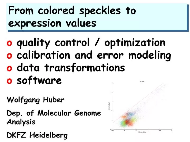 from colored speckles to expression values