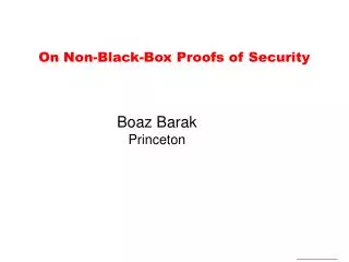 On Non-Black-Box Proofs of Security