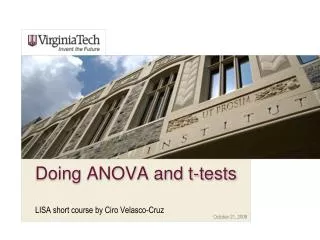 Doing ANOVA and t-tests