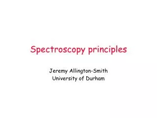 Spectroscopy principles