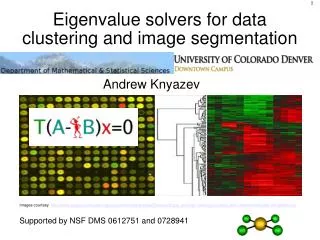 Eigenvalue solvers for data clustering and image segmentation