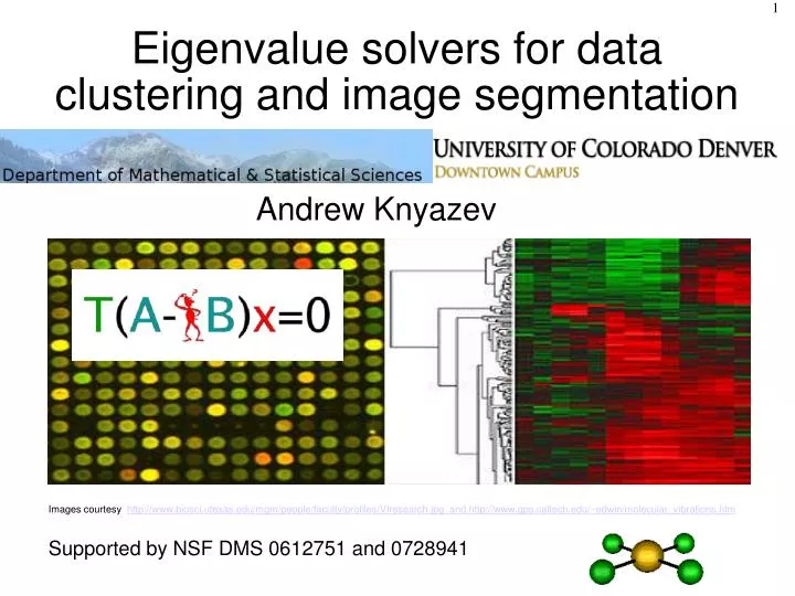 eigenvalue solvers for data clustering and image segmentation