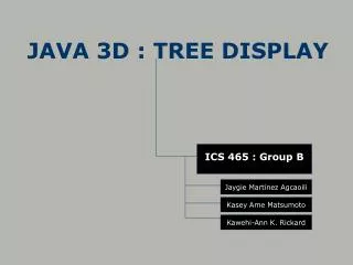JAVA 3D : TREE DISPLAY