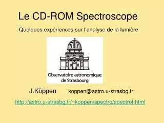 Le CD-ROM Spectroscope