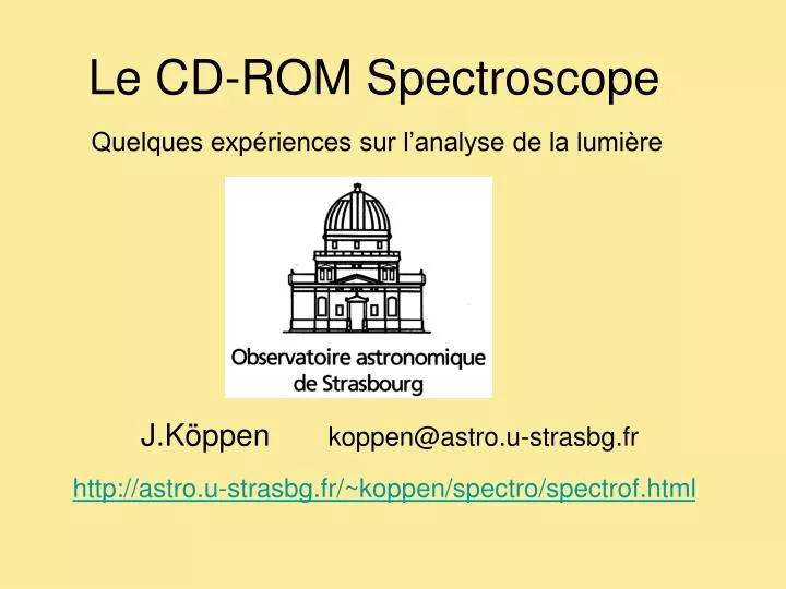 le cd rom spectroscope