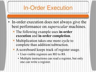 In-Order Execution