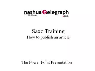 Saxo Training How to publish an article
