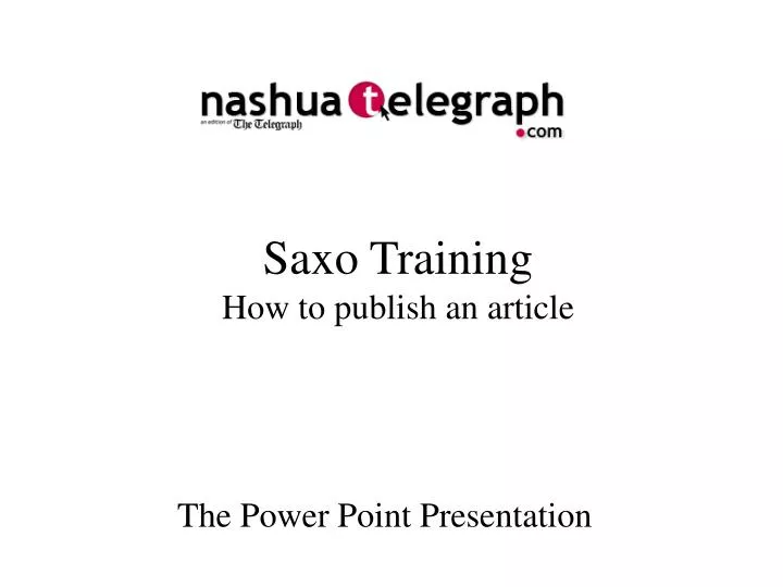saxo training how to publish an article