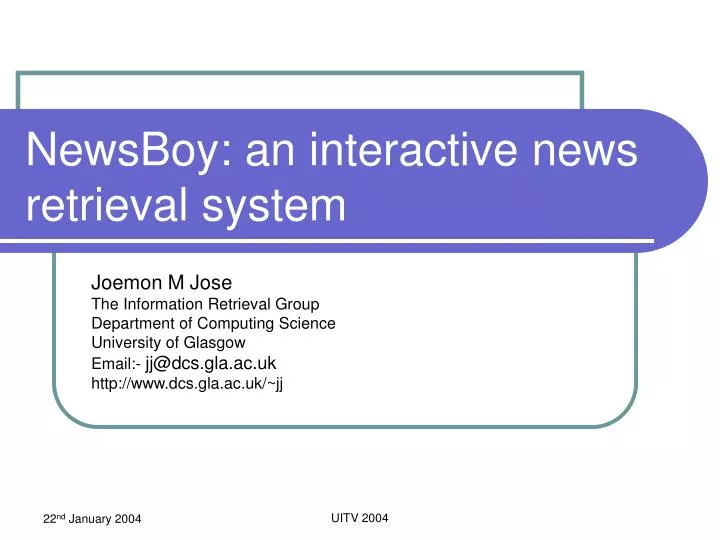 newsboy an interactive news retrieval system