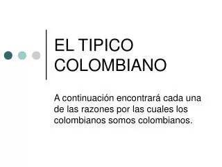 EL TIPICO COLOMBIANO