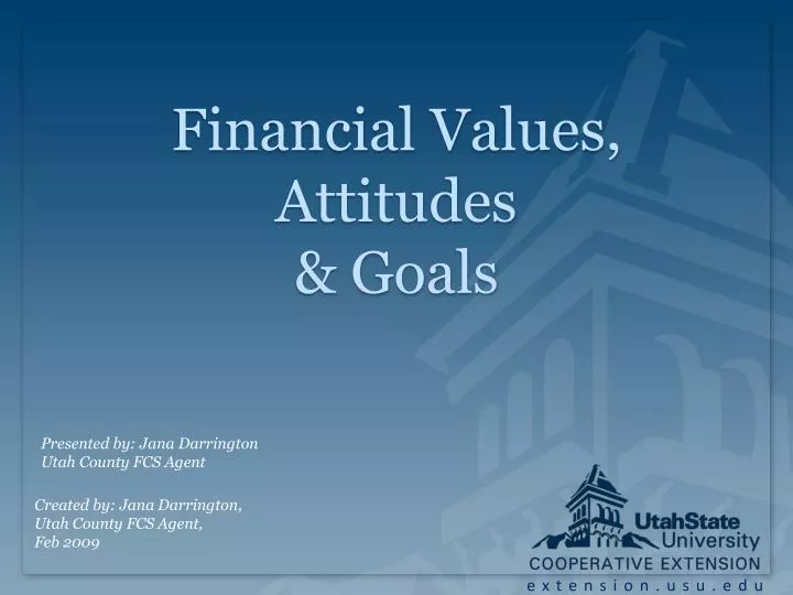 financial values attitudes goals