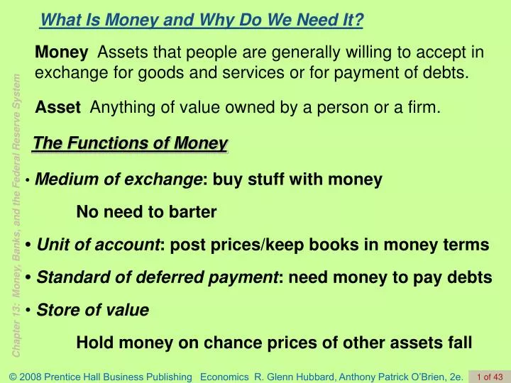 what is money and why do we need it