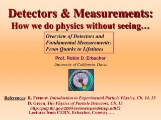 Detectors &amp; Measurements: How we do physics without seeing…