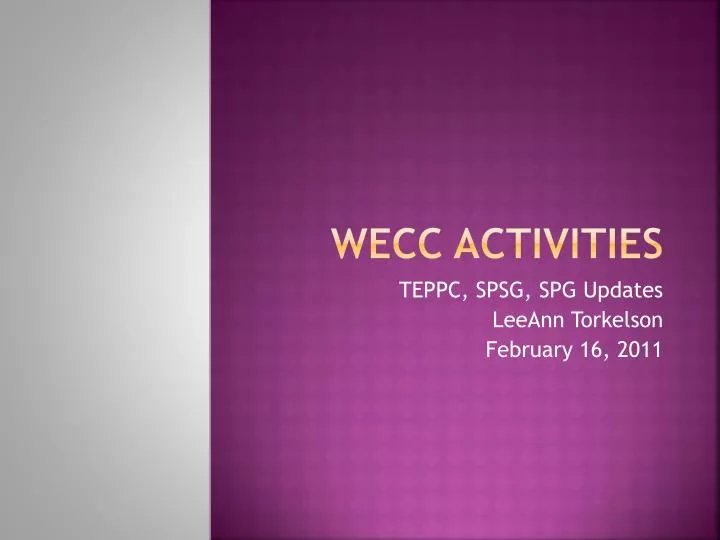 wecc activities