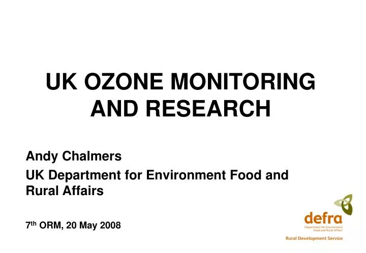 uk ozone monitoring and research