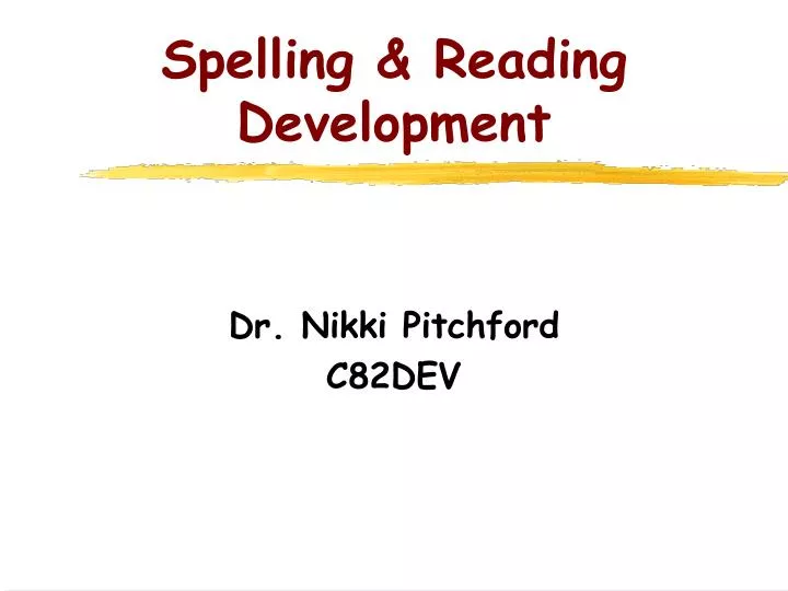 spelling reading development